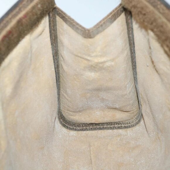 GUCCI GG Canvas Web Sherry Line Clutch Bag PVC Leather Beige Green Auth 54839 - Picture 3 of 16